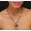 Image 1 : 14KT White Gold 22.35ct Tanzanite and Diamond Necklace