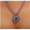 Image 2 : 14KT White Gold 22.35ct Tanzanite and Diamond Necklace