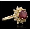 Image 5 : 14KT Yellow Gold 3.35ct Ruby and Diamond Ring