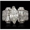 Image 4 : Platinum 1.57ct SI3/G EGL USA Certified Diamond Ring