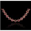 Image 4 : 14KT Rose Gold 38.40ctw Tourmaline and Diamond Necklace