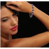 Image 1 : 14KT White Gold 27.12ctw Tanzanite and Diamond Bracelet