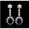 Image 4 : 14KT White Gold 9.42ct Sapphire and Diamond Earrings