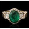 Image 4 : 14KT Yellow Gold 1.80ct Emerald and Diamond Ring