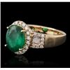 Image 5 : 14KT Yellow Gold 1.80ct Emerald and Diamond Ring