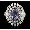 Image 4 : 14KT White Gold 1.78ct Tanzanite and Diamond Ring