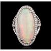 Image 4 : 14KT White Gold 14.69ct Opal and Diamond Ring