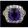 Image 3 : 14KT White Gold 9.59ct GIA Cert Tanzanite and Diamond Ring