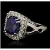 Image 4 : 14KT White Gold 9.59ct GIA Cert Tanzanite and Diamond Ring