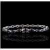 Image 5 : 14KT White Gold 10.92ctw Sapphire and Diamond Bracelet