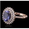 Image 5 : 14KT Rose Gold 1.63ct Tanzanite and Diamond Ring