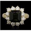 Image 3 : 14KT Yellow Gold 3.46ct Tourmaline and Diamond Ring