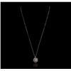 Image 5 : 14KT White Gold 0.35ctw Diamond Pendant With Chain