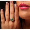 Image 1 : 14KT Yellow Gold 1.20ct Emerald and Diamond Ring