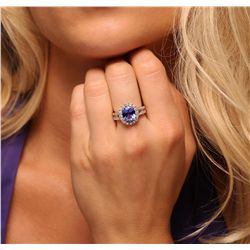 14KT Yellow Gold 3.04ct Tanzanite and Diamond Ring