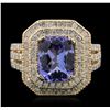 Image 5 : 14KT Yellow Gold 3.52ct Tanzanite and Diamond Ring