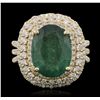 Image 4 : 14KT Yellow Gold 3.82ct Emerald and Diamond Ring
