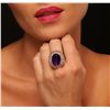 Image 1 : 14KT Rose Gold 9.45ct Amethyst and Diamond Ring