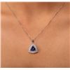 Image 1 : 14KT White Gold 2.91ct Tanzanite and Diamond Pendant With Chain