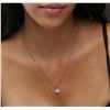 Image 2 : 14KT White Gold 1.08ctw Diamond Pendant With Chain