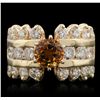 Image 4 : 14KT Yellow Gold 1.30ct Citrine Quartz and Diamond Ring