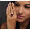 Image 2 : 14KT White Gold 9.20ct Ruby and Diamond Ring