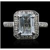 Image 4 : 14KT White Gold 2.15ct Aquamarine and Diamond Ring