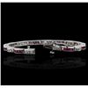 Image 6 : 14KT White Gold 0.90ctw Ruby and Diamond Bracelet