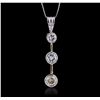 Image 4 : 14KT Two-Tone Gold 1.15ctw Diamond Pendant With Chain