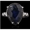 Image 4 : 14KT White Gold 10.13ct Sapphire and Diamond Ring