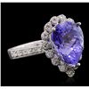 Image 5 : 14KT White Gold 4.81ct Tanzanite and Diamond Ring