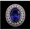 Image 4 : 14KT White Gold GIA Certified 14.74ct Tanzanite and Diamond Ring