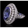 Image 5 : 14KT White Gold GIA Certified 14.74ct Tanzanite and Diamond Ring