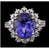 Image 5 : 14KT White Gold 5.86ct Tanzanite and Diamond Ring