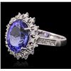 Image 6 : 14KT White Gold 5.86ct Tanzanite and Diamond Ring