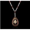 Image 6 : 18KT Two-Tone Gold 6.41ctw Ruby and Diamond Necklace