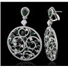 Image 5 : 18KT White Gold 11.64ctw Tsavorite and Diamond Earrings