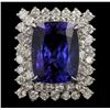 Image 4 : 14KT White Gold 14.11ct GIA Cert Tanzanite and Diamond Ring