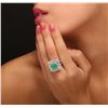 Image 2 : 14KT White Gold 3.35ct Emerald and Diamond Ring