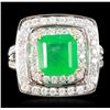 Image 4 : 14KT White Gold 3.35ct Emerald and Diamond Ring