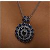 Image 4 : 14KT White Gold 21.53ctw Sapphire and Diamond Pendant With Chain