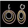 Image 6 : 18KT Three-Tone Gold 9.11ctw Diamond Earrings