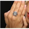 Image 4 : 18KT White Gold 5.52ctw Diamond and Sapphire Ring