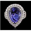 Image 4 : 18KT White Gold 10.19ct Tanzanite and Diamond Ring