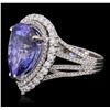 Image 5 : 18KT White Gold 10.19ct Tanzanite and Diamond Ring