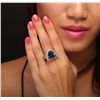Image 2 : 14KT Yellow Gold 12.12ct GIA Certified Tanzanite and Diamond Ring