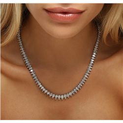 Platinum 20.76ctw Diamond Tennis Necklace