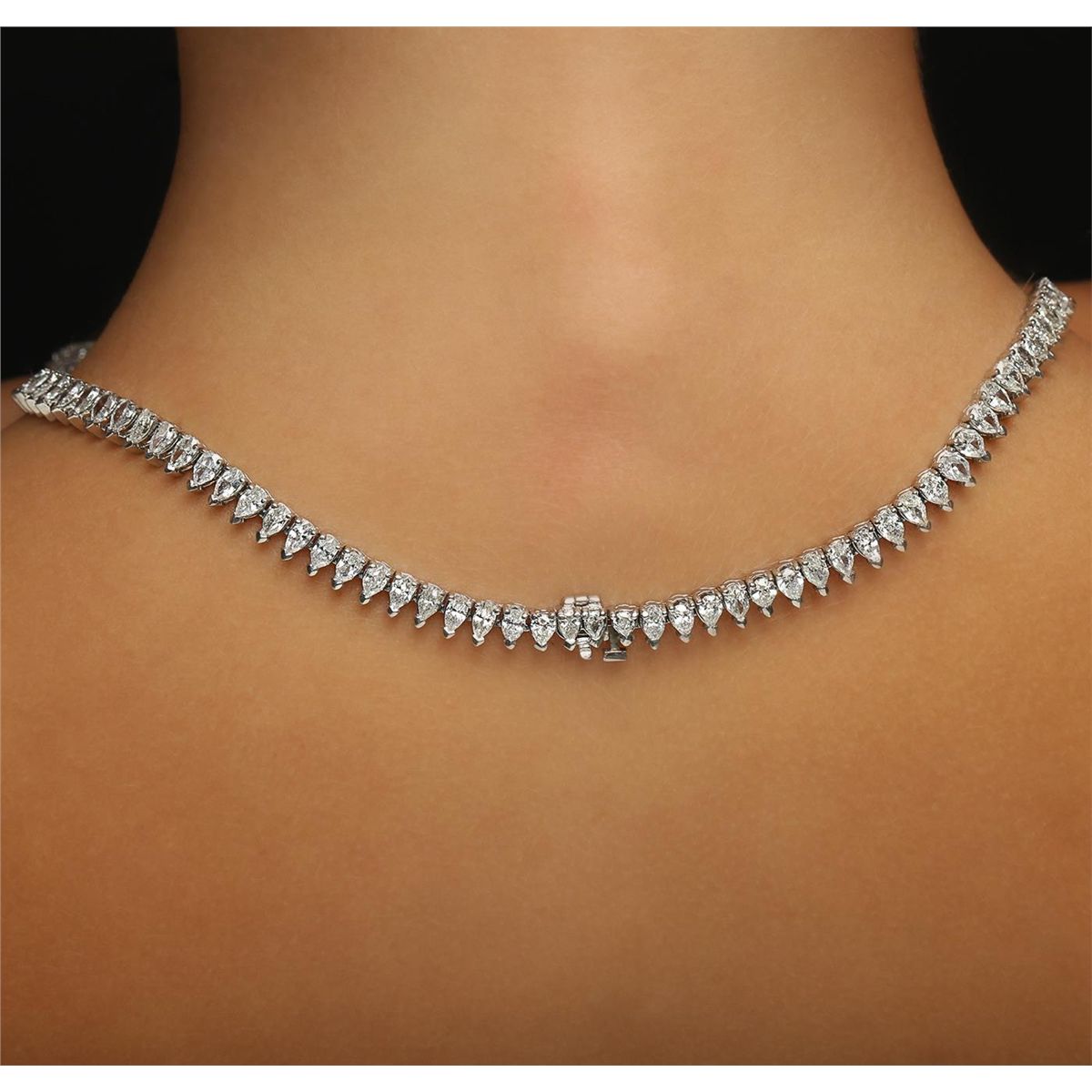 Platinum 20.76ctw Diamond Tennis Necklace - Longfellow Auctions