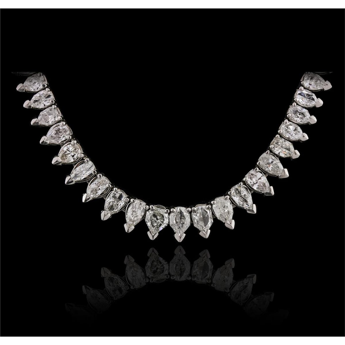 Platinum 20.76ctw Diamond Tennis Necklace - Longfellow Auctions