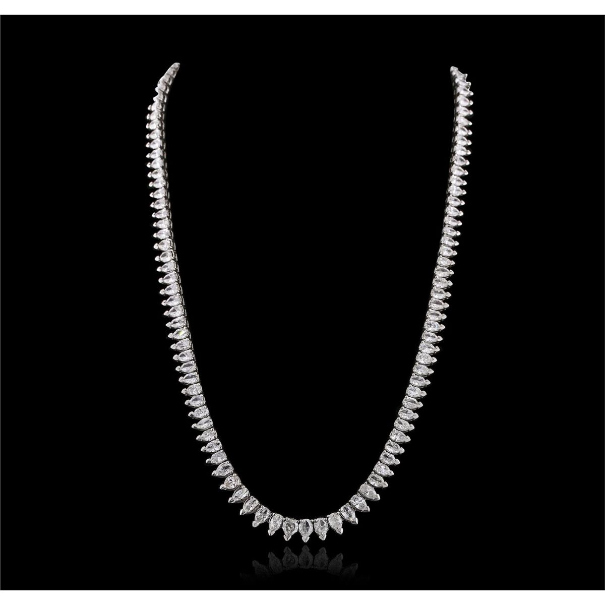 Platinum 20.76ctw Diamond Tennis Necklace - Longfellow Auctions
